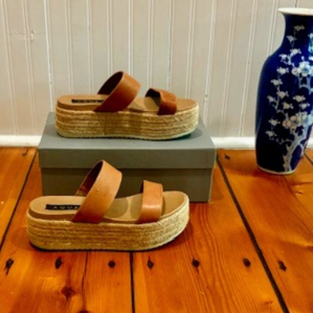 Women's Aqua Espadrille Sandals in Tan, size 7